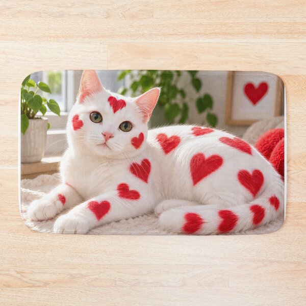 Item preview, Cat with red hearts designed and sold by karlosss.
