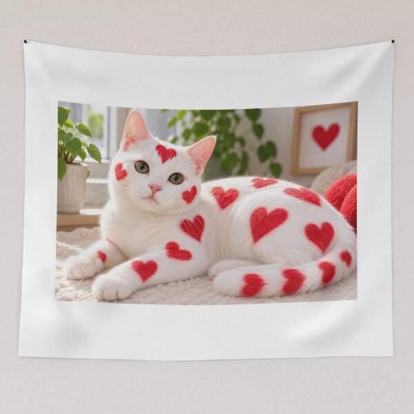 Item preview, Cat with red hearts designed and sold by karlosss.