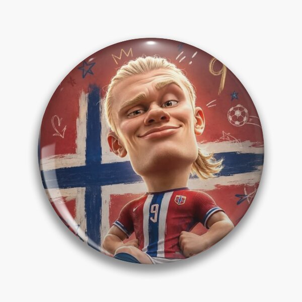 Item preview, Erling Haaland Norway Goal Machine Caricature Art designed and sold by GenZINISH.