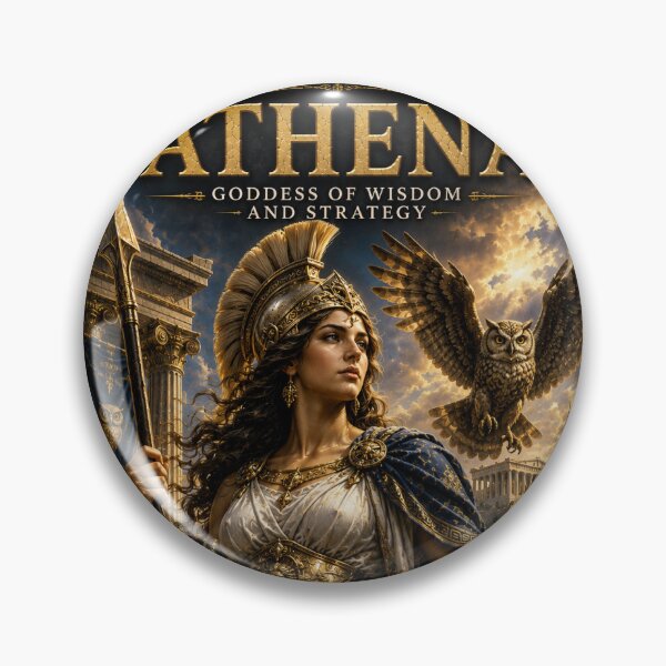 Item preview, Athena Goddess of Wisdom and Strategy | Greek Mythology Warrior Goddess | Owl Collectible Poster | Greek Gods Collection #04 | Slay The Time designed and sold by SLAYTHESPACE.