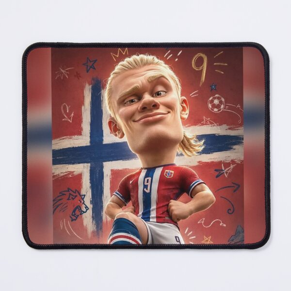 Item preview, Erling Haaland Norway Goal Machine Caricature Art designed and sold by GenZINISH.