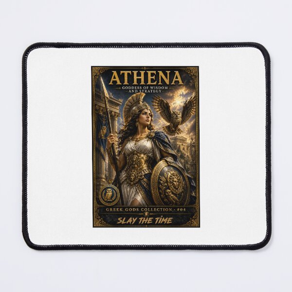 Item preview, Athena Goddess of Wisdom and Strategy | Greek Mythology Warrior Goddess | Owl Collectible Poster | Greek Gods Collection #04 | Slay The Time designed and sold by SLAYTHESPACE.