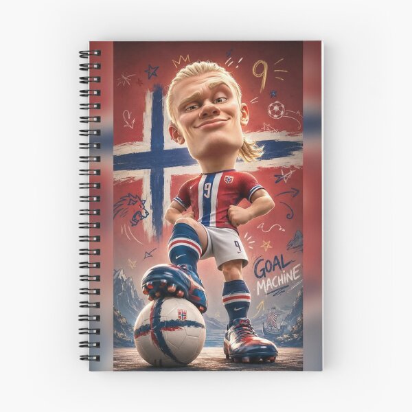 Item preview, Erling Haaland Norway Goal Machine Caricature Art designed and sold by GenZINISH.