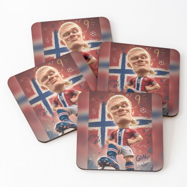 Item preview, Erling Haaland Norway Goal Machine Caricature Art designed and sold by GenZINISH.