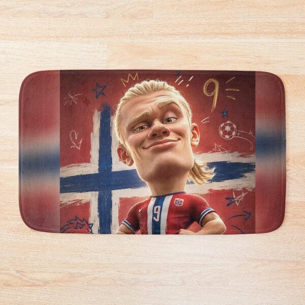 Item preview, Erling Haaland Norway Goal Machine Caricature Art designed and sold by GenZINISH.