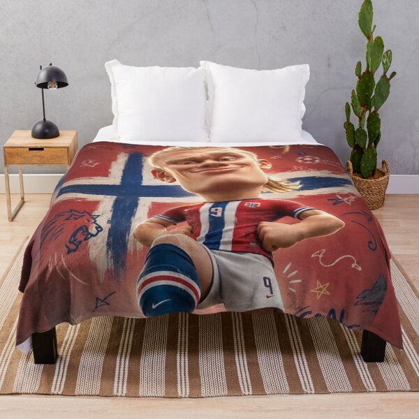 Item preview, Erling Haaland Norway Goal Machine Caricature Art designed and sold by GenZINISH.