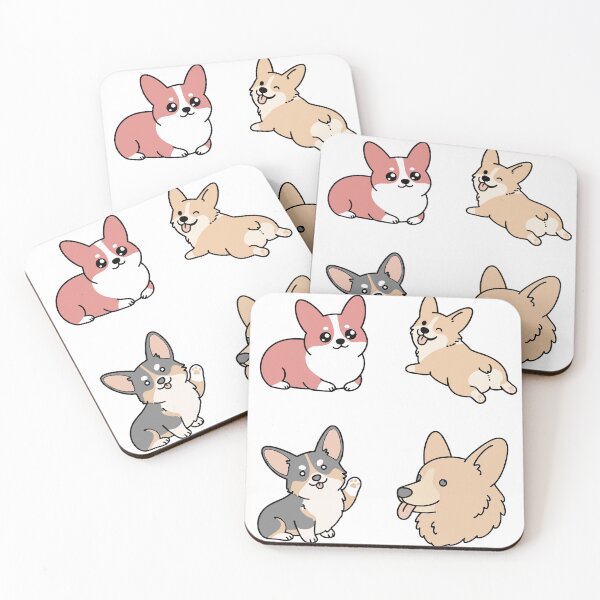 Item preview,  Corgi Sticker - 4 Cute Kawaii Poses  designed and sold by SatyaYug.