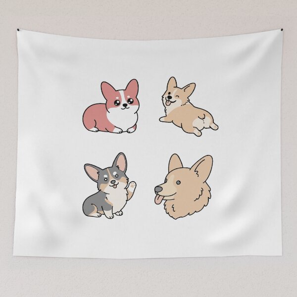 Item preview,  Corgi Sticker - 4 Cute Kawaii Poses  designed and sold by SatyaYug.