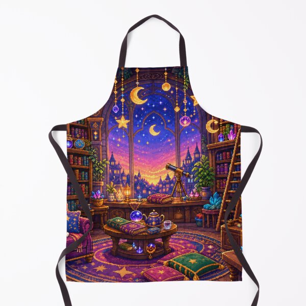 Item preview, Starry Magic Library Pixel Art Cozy Fantasy Room designed and sold by Yiruda-Art.