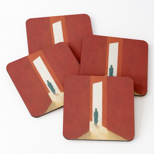 Item preview, "Exit" – Minimalist Red Abstract Art Print. By Moodzu designed and sold by Moodzu.