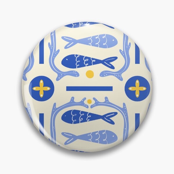 Item preview, Blue Fish Tile – Mediterranean Pattern Design designed and sold by BuckaBaby.