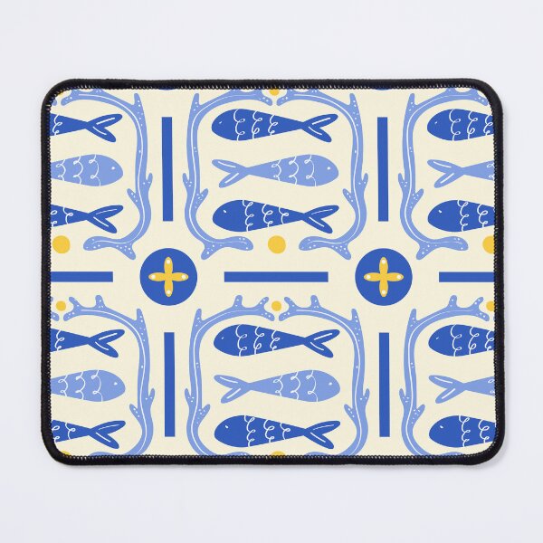 Item preview, Blue Fish Tile – Mediterranean Pattern Design designed and sold by BuckaBaby.