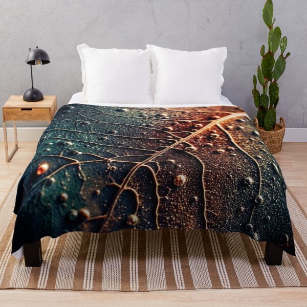 Item preview, Galaxy Dew Drops Leaf Macro Photo designed and sold by WitchyBotanicaArt.