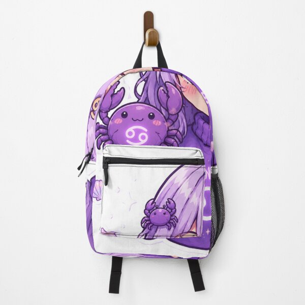 Item preview, Cute Cancer Girl Sticker | Kawaii Zodiac Anime Art | Purple Cancer Chibi Aesthetic designed and sold by MysticPurpleHue.