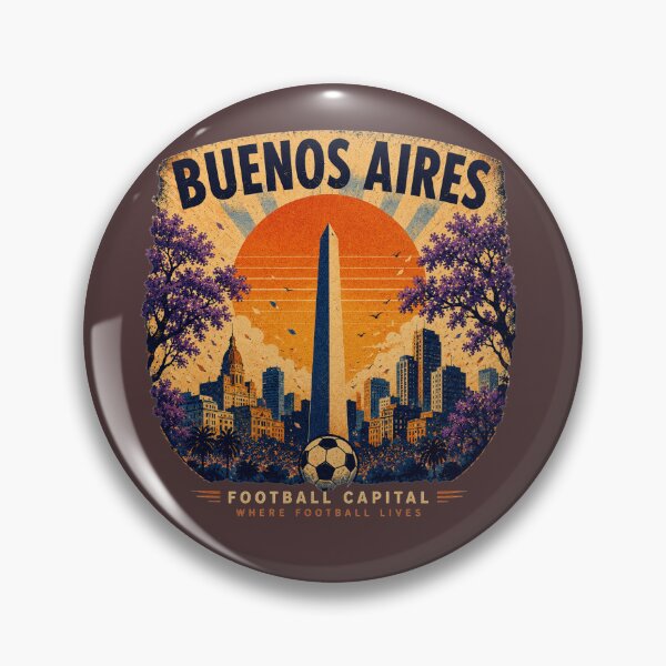 Item preview, Buenos Aires Obelisk Vintage Football Travel Poster | Retro Argentina City Art designed and sold by MonsoonInkX.