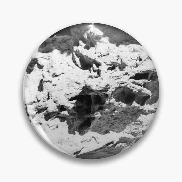 Item preview, High Contrast Textured Rock Wall With Erosion Patterns Black And White Rough Stone Surface designed and sold by Nmallia.