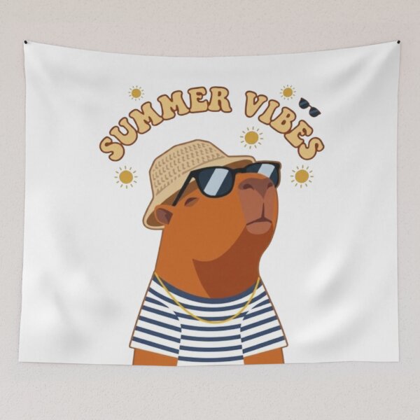 Item preview, Cool Capybara Summer Vibes – Retro Sun Glasses & Bucket Hat designed and sold by IvanaIka.