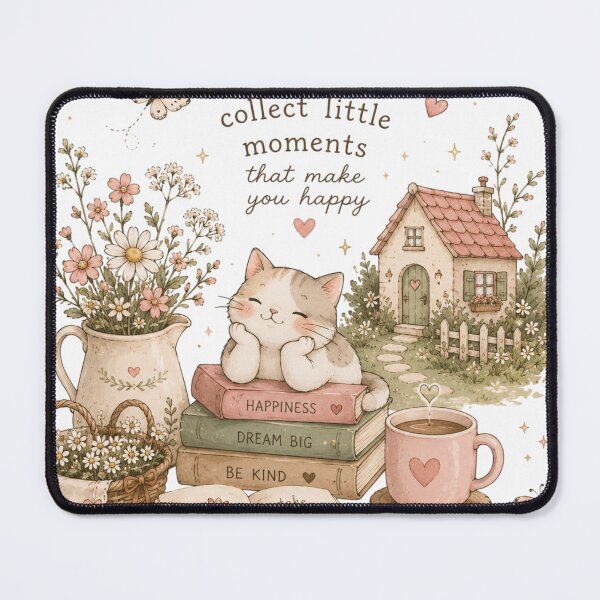 Item preview, Cute Cozy Cat Cottagecore Illustration designed and sold by LunaVales.