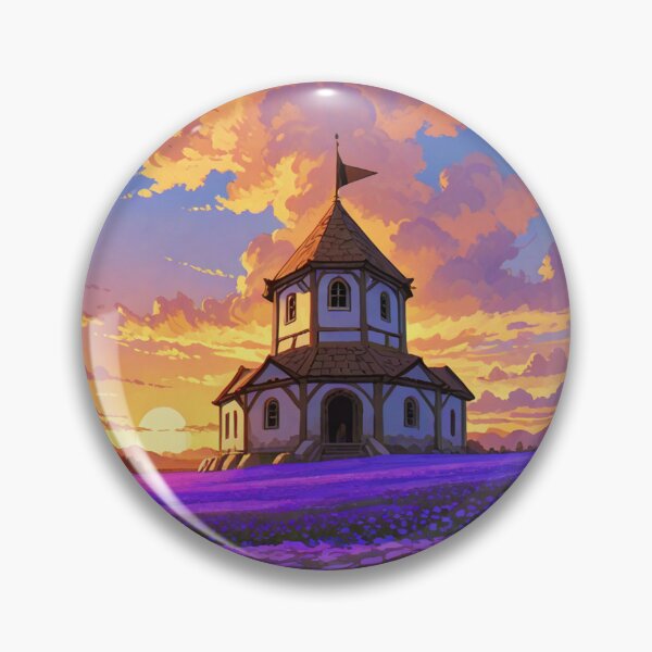 Item preview, Architecture - Picturesque Country Church, Idyllic Twilight Landscape designed and sold by AnimeShin.