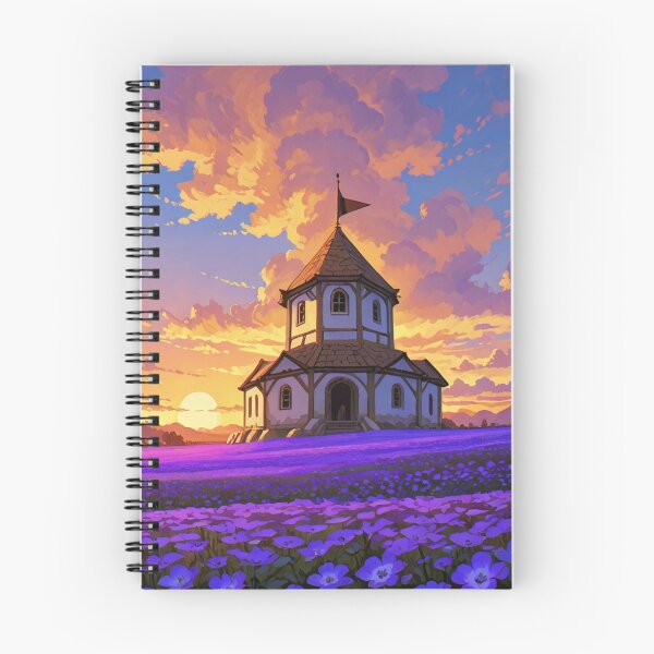 Item preview, Architecture - Picturesque Country Church, Idyllic Twilight Landscape designed and sold by AnimeShin.