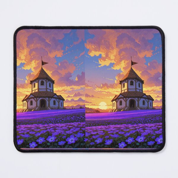 Item preview, Architecture - Picturesque Country Church, Idyllic Twilight Landscape designed and sold by AnimeShin.