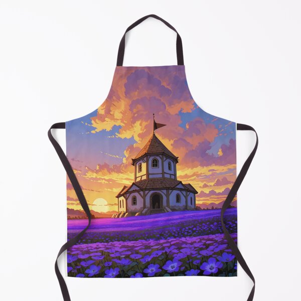 Item preview, Architecture - Picturesque Country Church, Idyllic Twilight Landscape designed and sold by AnimeShin.