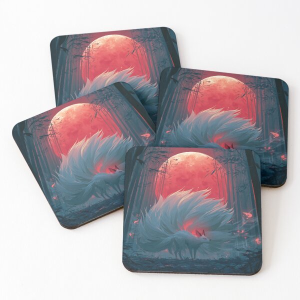 Item preview, Kitsune Beneath Red Moon designed and sold by Rtymer.