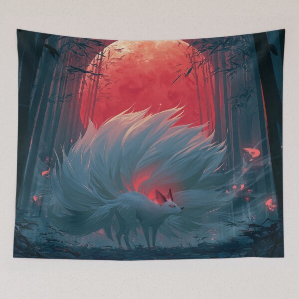 Item preview, Kitsune Beneath Red Moon designed and sold by Rtymer.