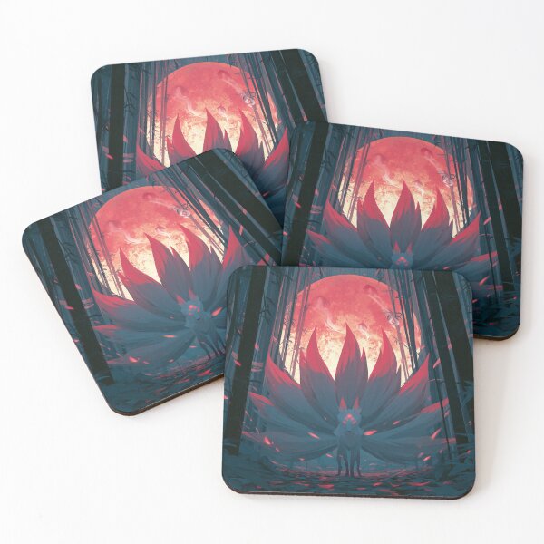 Item preview, Kitsune Beneath Red Moon designed and sold by Rtymer.