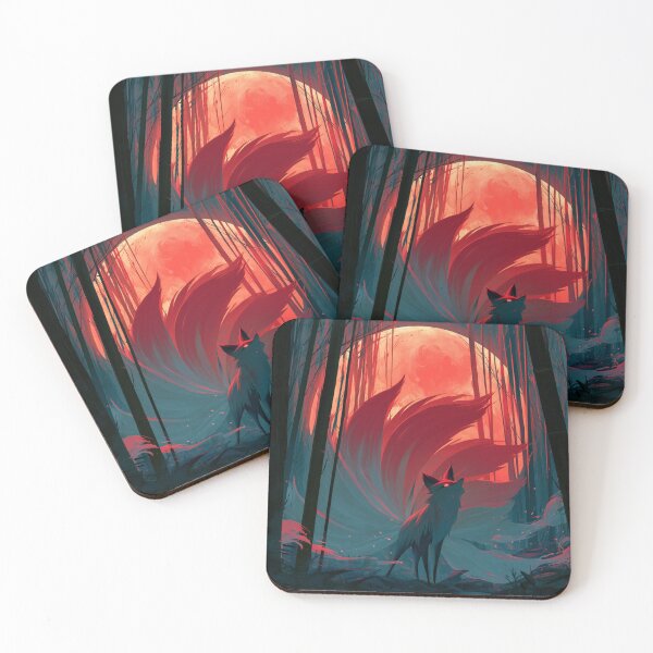 Item preview, Kitsune Beneath Red Moon designed and sold by Rtymer.