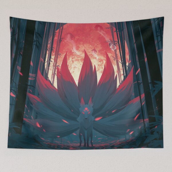 Item preview, Kitsune Beneath Red Moon designed and sold by Rtymer.