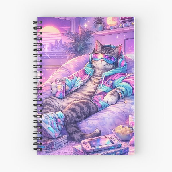 Item preview, Neon Cyber Cat Chill Vibes designed and sold by Nordova.