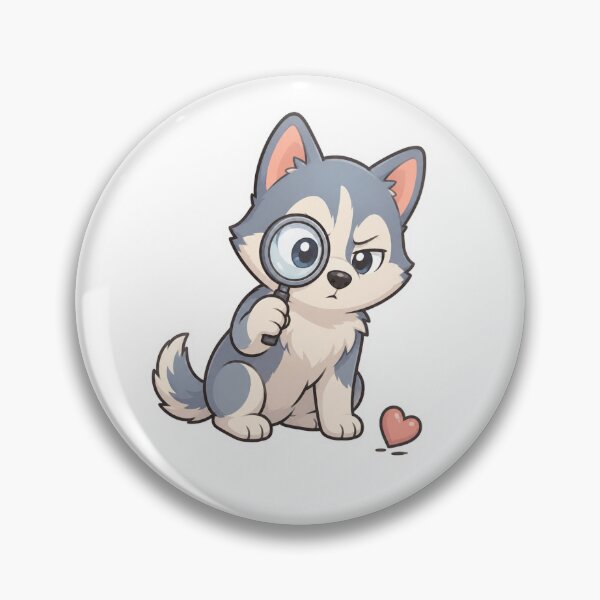 Item preview, Cute Detective Husky Puppy with Magnifying Glass Kawaii Dog designed and sold by naruto4925.
