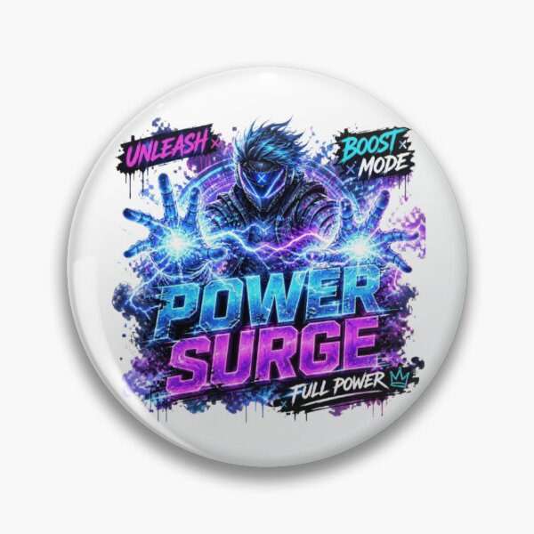 Item preview, POWER SURGE Gaming Sticker – Neon Cyber Gamer Energy Esports Design designed and sold by Stylestickers55.
