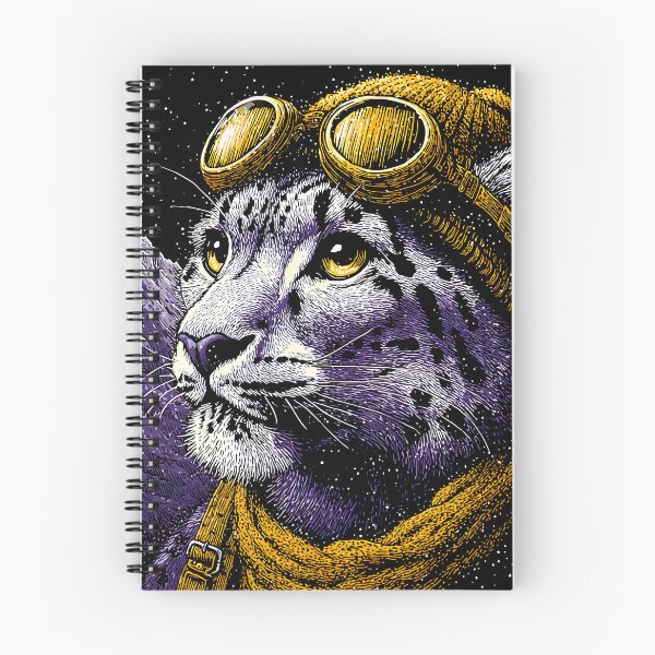 Item preview, Adventurous Snow Leopard with Gear and Mountain View designed and sold by Artessie.