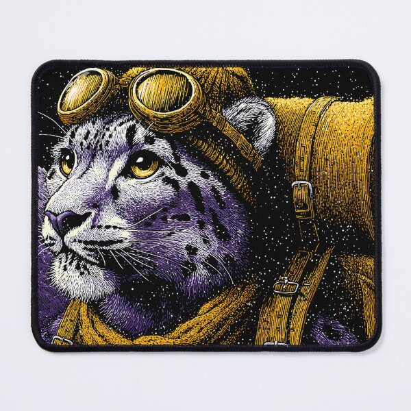 Item preview, Adventurous Snow Leopard with Gear and Mountain View designed and sold by Artessie.