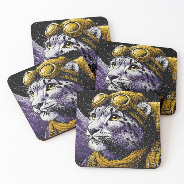 Item preview, Adventurous Snow Leopard with Gear and Mountain View designed and sold by Artessie.
