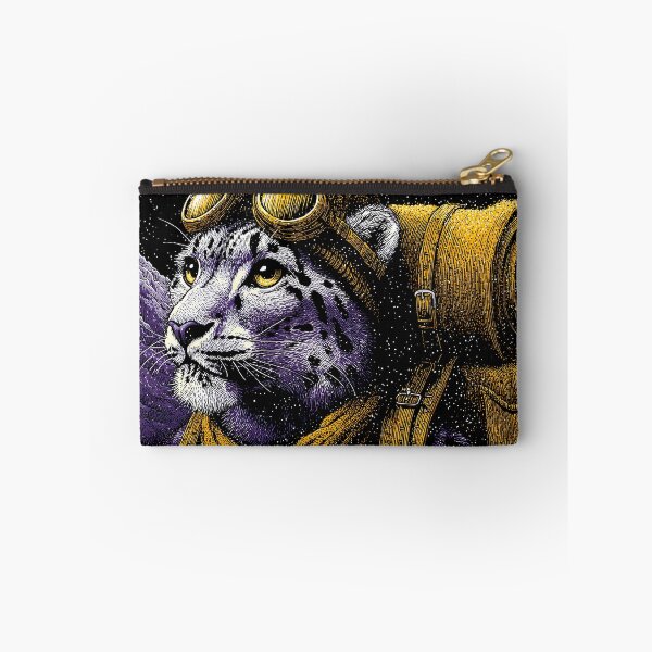 Item preview, Adventurous Snow Leopard with Gear and Mountain View designed and sold by Artessie.