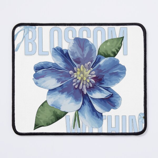 Item preview, Blossom Within Blue Floral Typography designed and sold by LunaVales.