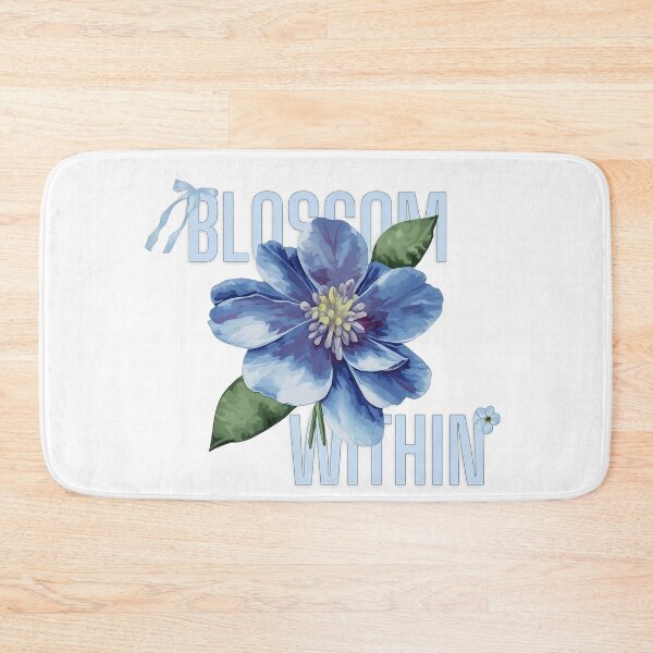 Item preview, Blossom Within Blue Floral Typography designed and sold by LunaVales.