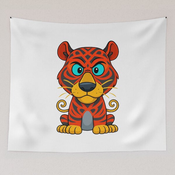 Item preview, Cute Red Tiger Cartoon – Kawaii Colorful Animal designed and sold by trpa04.