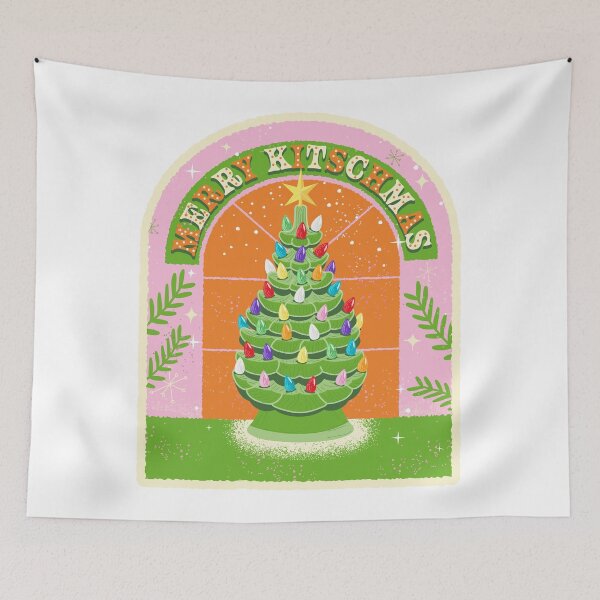 Item preview, Merry Kitschmas Christmas Ceramic Christmas Tree Greeting Design designed and sold by Jdawnink.