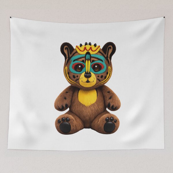 Item preview, Cute Tribal Bear Plush – Colorful Fantasy Animal designed and sold by trpa04.