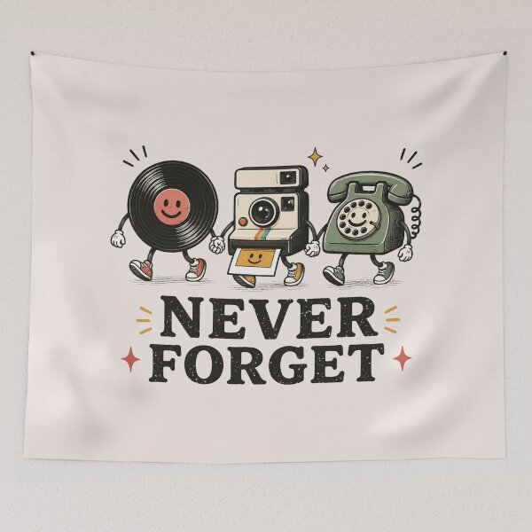 Item preview, Never Forget, Retro Vinyl Camera Phone, Nostalgic 90s, Funny Vintage, Instant Art designed and sold by Sprinkle12345.