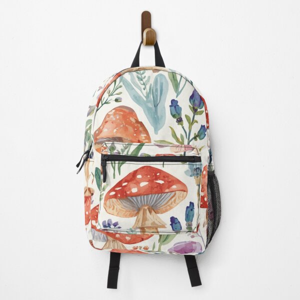 Item preview, Watercolor Mushroom and Wildflower Floral Pattern designed and sold by Oddifys.