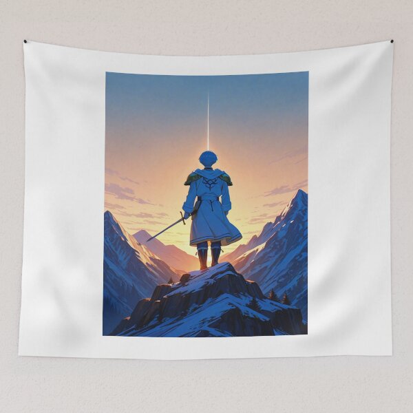 Item preview, Art - Contemplative Anime Hero, Snowy Landscape and Initiatory Quest designed and sold by AnimeShin.