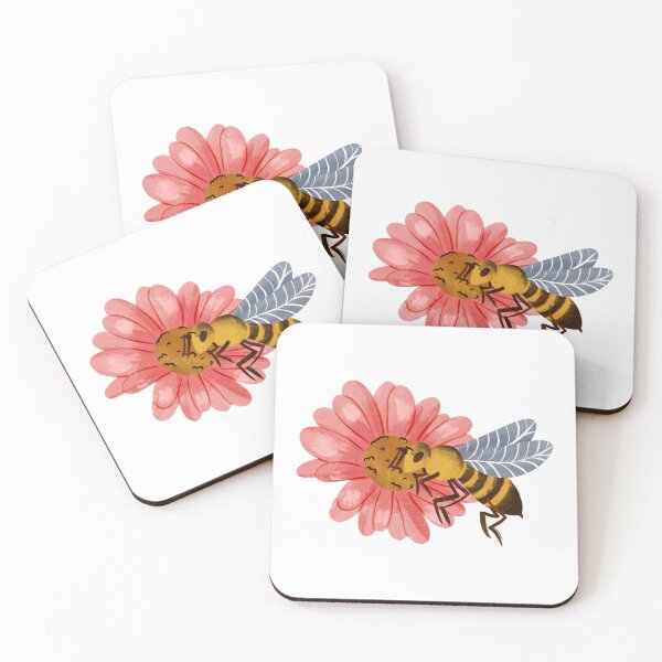Item preview, Busy Bee on Pink Flower Illustration designed and sold by LunaVales.