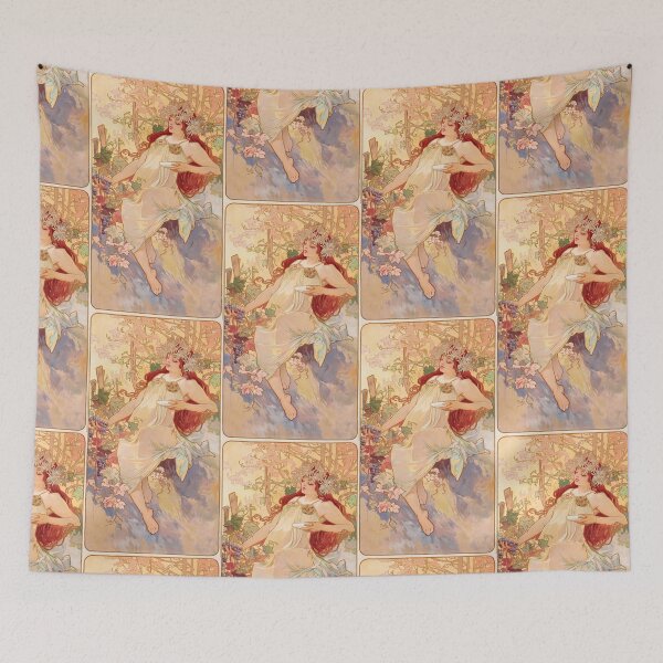 Item preview, Autumn Maiden with Grapes and Chrysanthemums designed and sold by artofuniverse.