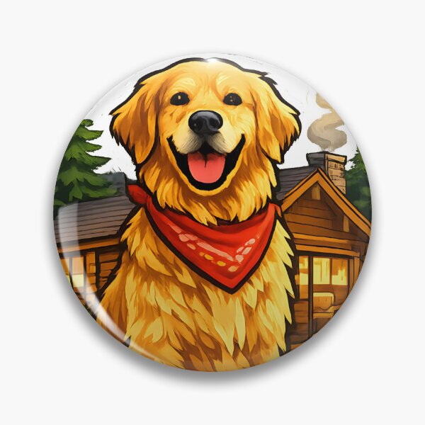 Item preview, Home Is Where My Golden Is – Cozy Cabin Golden Retriever Design, Fire Pit Dog Lover Shirt designed and sold by Sahil Randhawa.