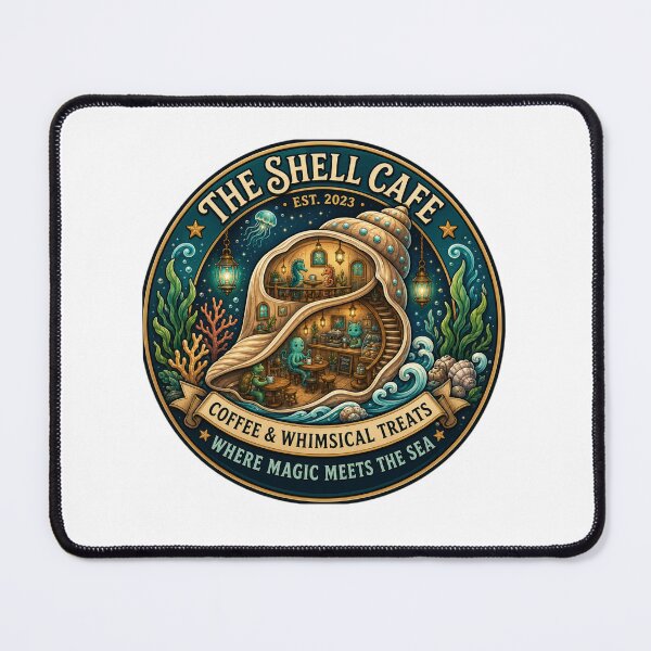 Item preview, The Shell Cafe | Whimsical Underwater Coffee Shop | Cozy Ocean Fantasy designed and sold by MrDev.